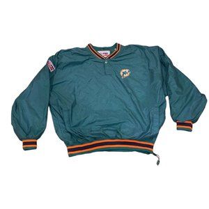 Vintage 90’s Pro Line Starter Miami Dolphins Pullover XL Jacket Green Pockets